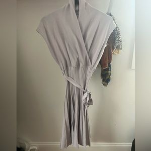 Lavender Lilac Chicwish Dress with Cowl-neck and Pleating Summer Party